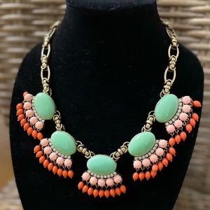 J. Crew mint and Coral statement necklace